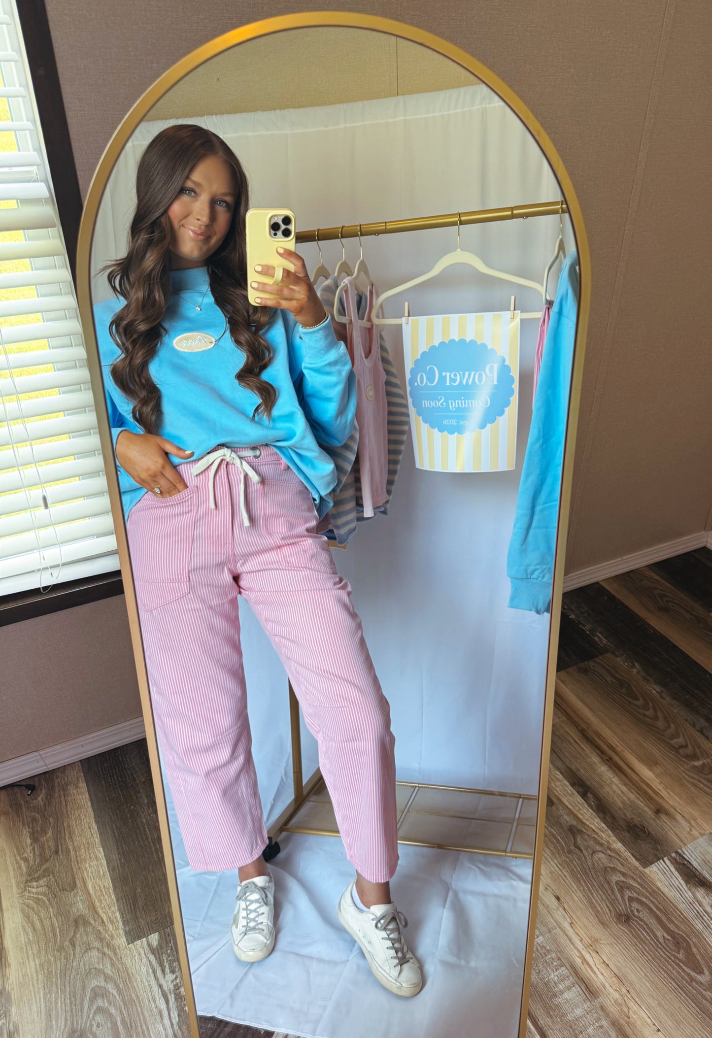 Pink/White Striped Pants