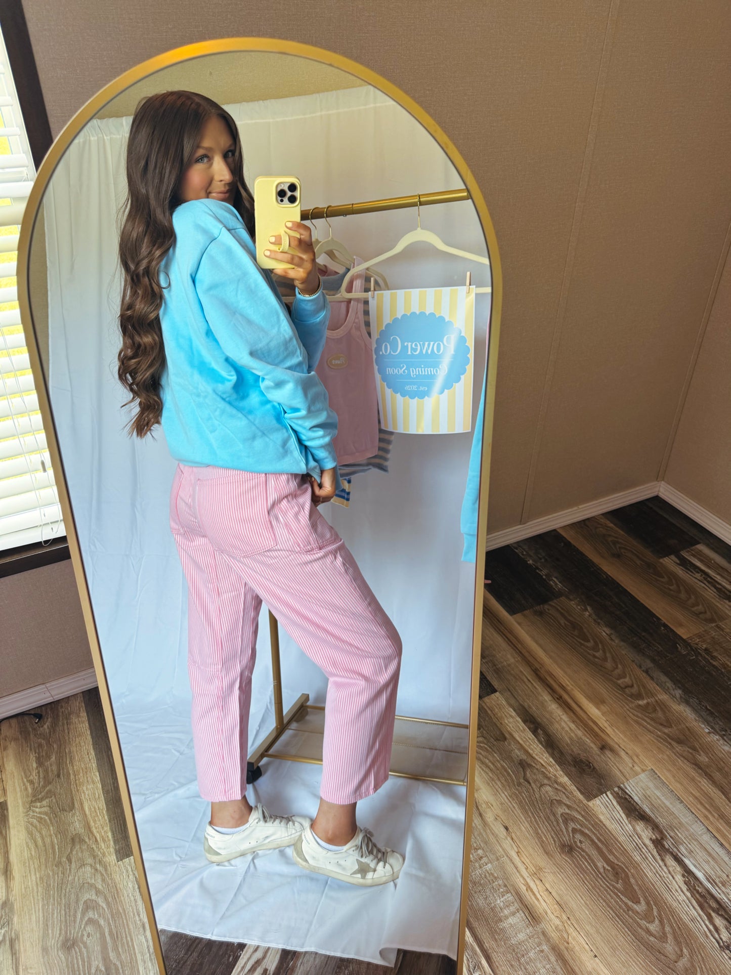 Pink/White Striped Pants