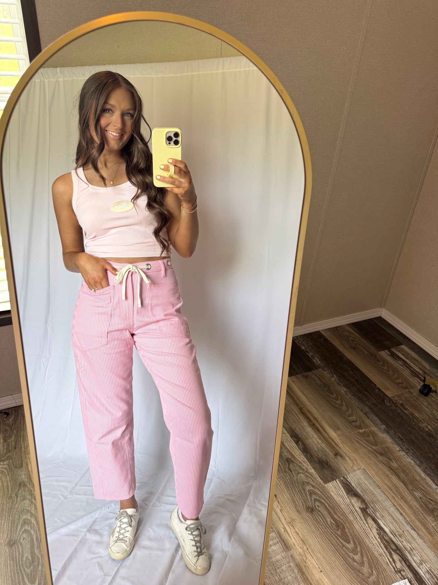 Pink/White Striped Pants