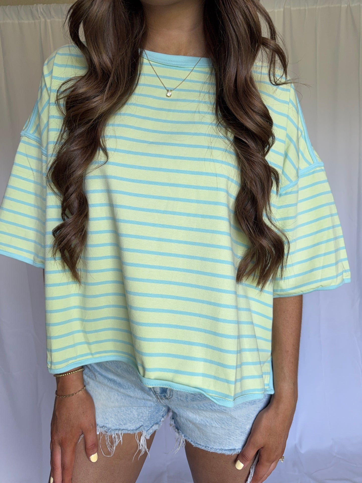 Green/Blue Striped Shirt