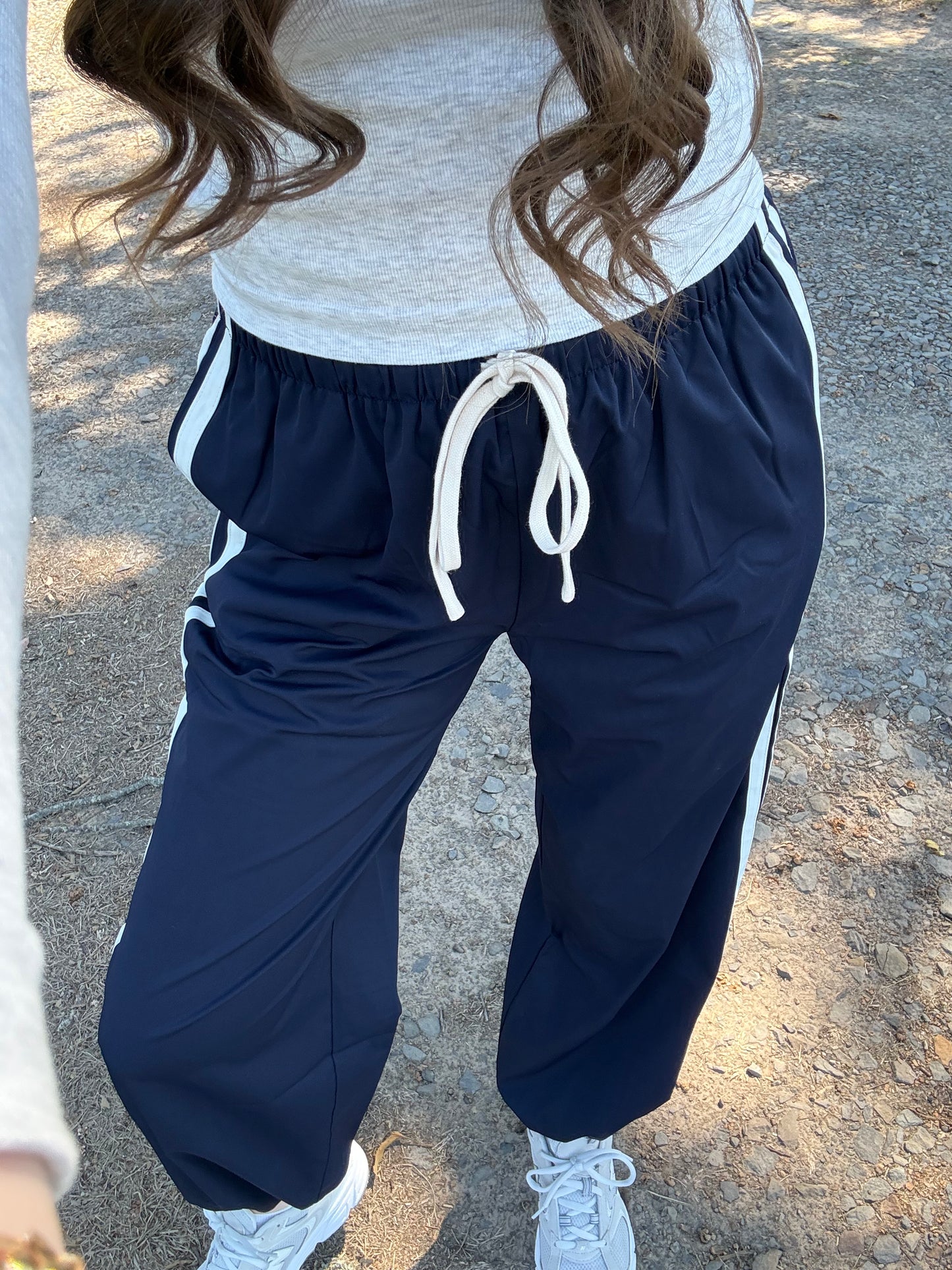 Navy/White Track Pants